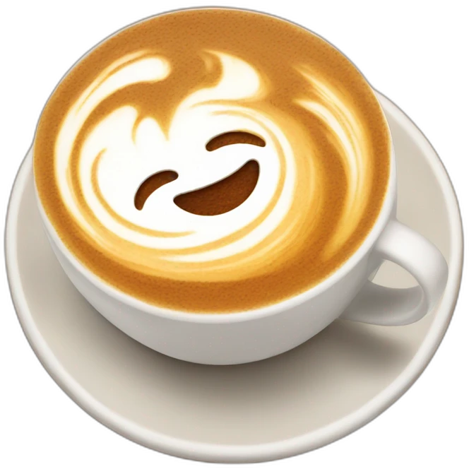 beautiful latte art cup coffee emoji