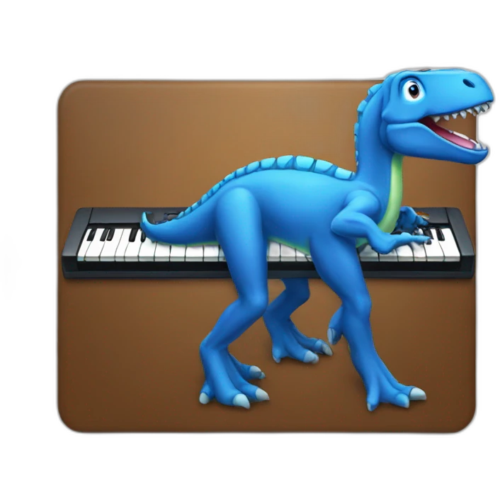 blue dinosaur play keyboard emoji