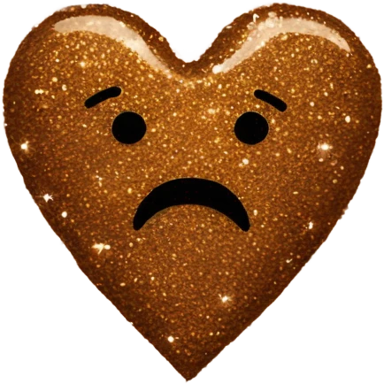 One Brown glitter heart emoji