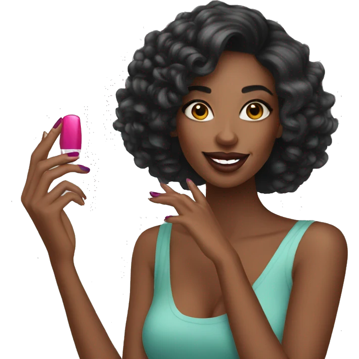 blog girl with nail polish emoji