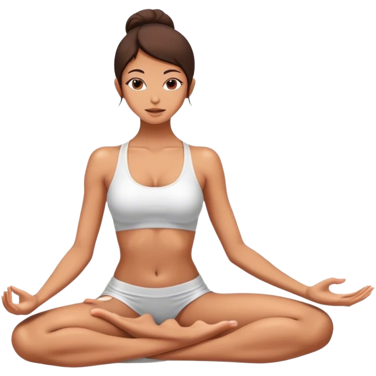 Sexy skinny brunnete yoga girl emoji