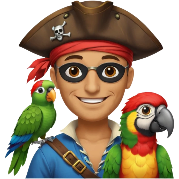 pirate and parrot emoji