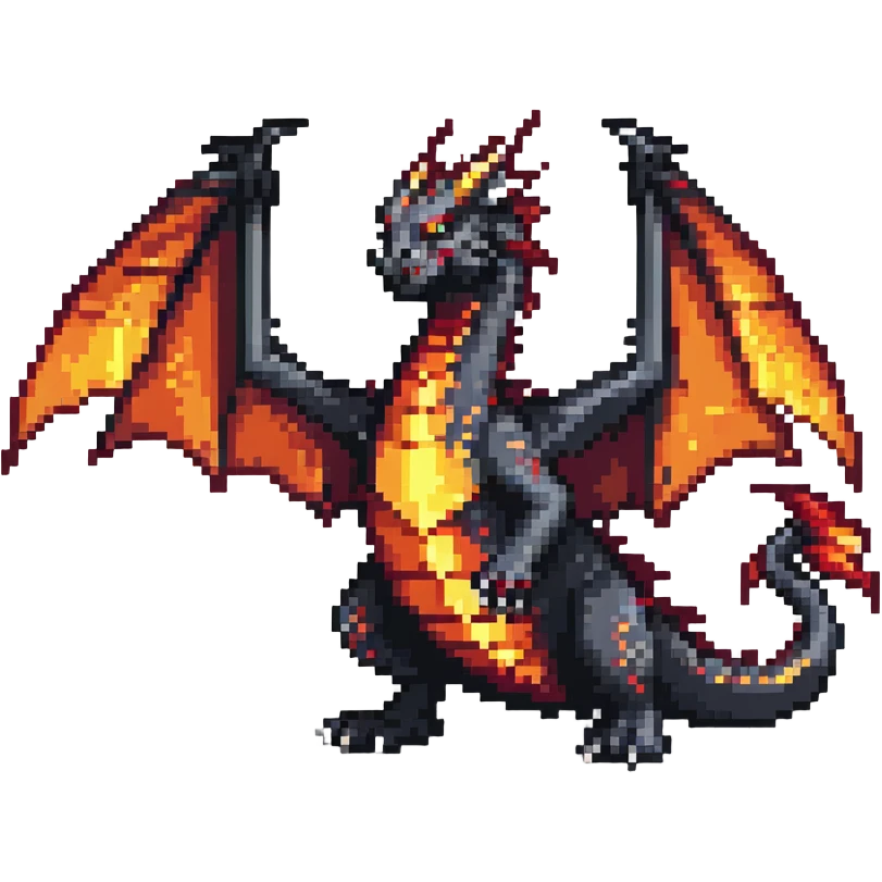 fierce dragon with wings and fire breath emoji