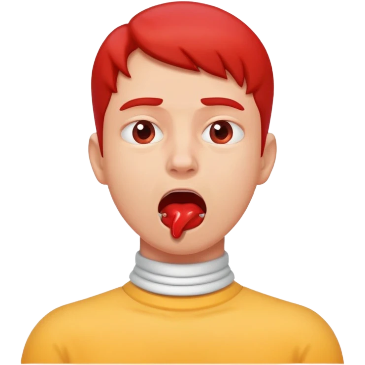 Choking throat in a playful way emoji