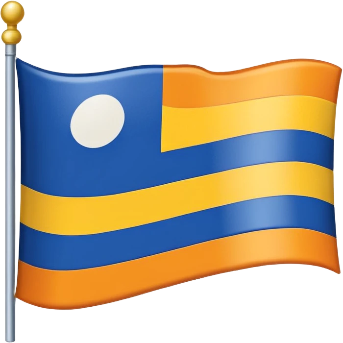 A flag whit darkblue, blue, white, yellow and orange and has 5 stripes white in the middle, blue in next to white left, yellow next to white right, orange next to yellow right, dark blue next to blue left💙🩵🤍💛🧡follow the emoji
