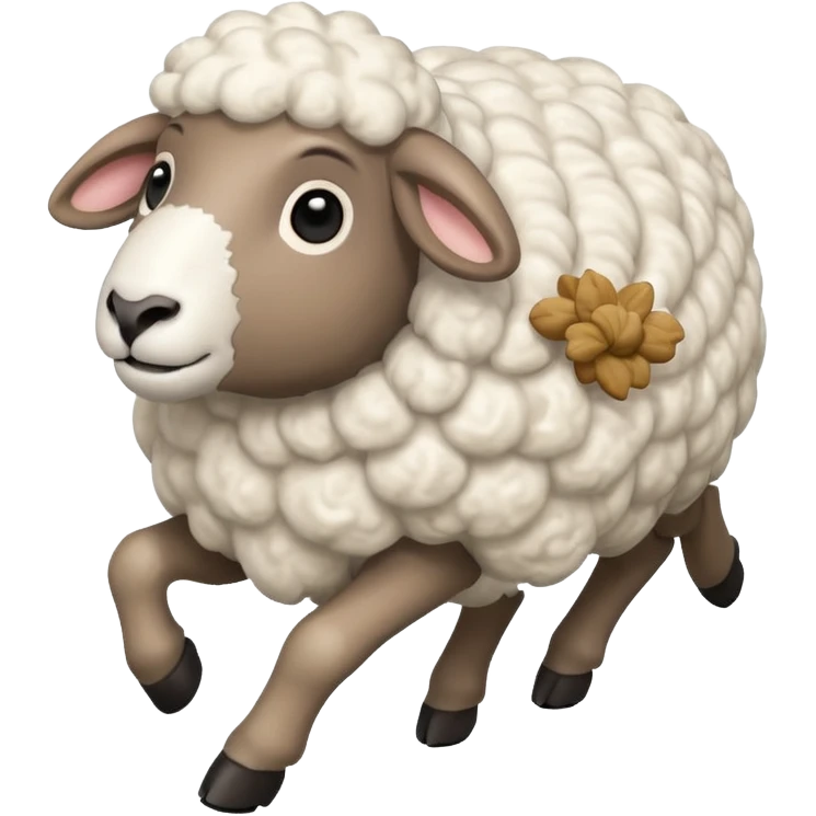High resolution of A  running sheep emoji