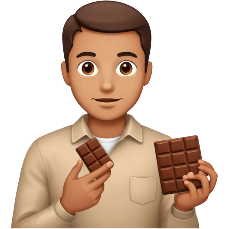 Man with chocolate emoji