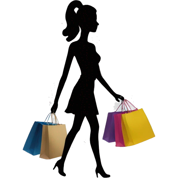 silhouette of model shopping emoji