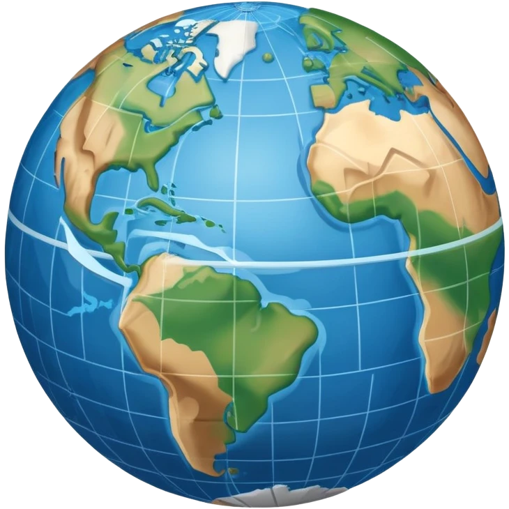 an icon featuring an earth with attitude and longitude lines, a textbook, and a topographic map, symbolizing geography as a science. The design includes a compass, mountain ranges, and rivers, representing the study of Earth's features and landscapes. Transparent background highlights geography. emoji