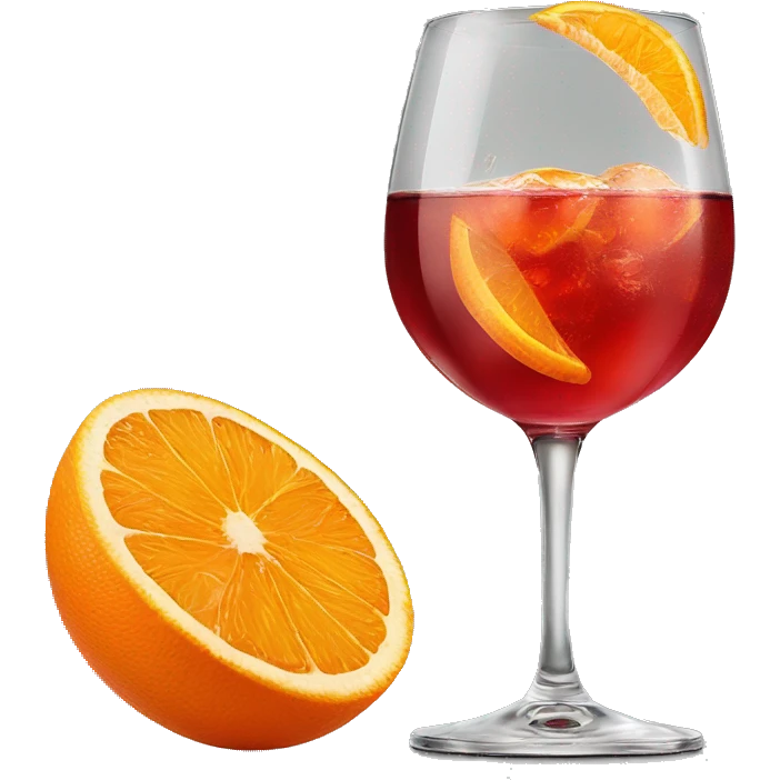 Campari Spritz with orange in glass of wine  emoji