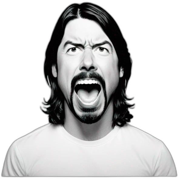 Dave Grohl Yelling Hero With Text emoji