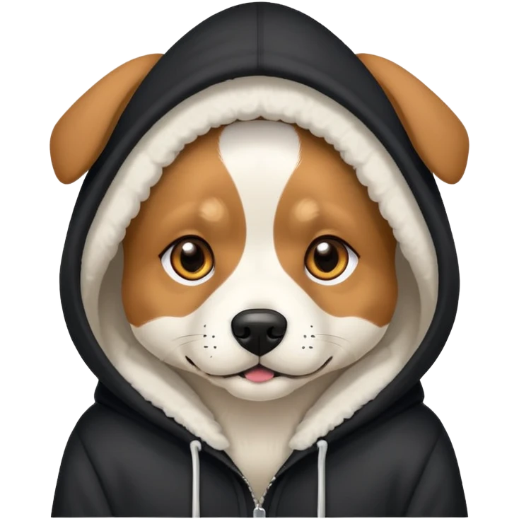 Dog wearing a hoodie  emoji