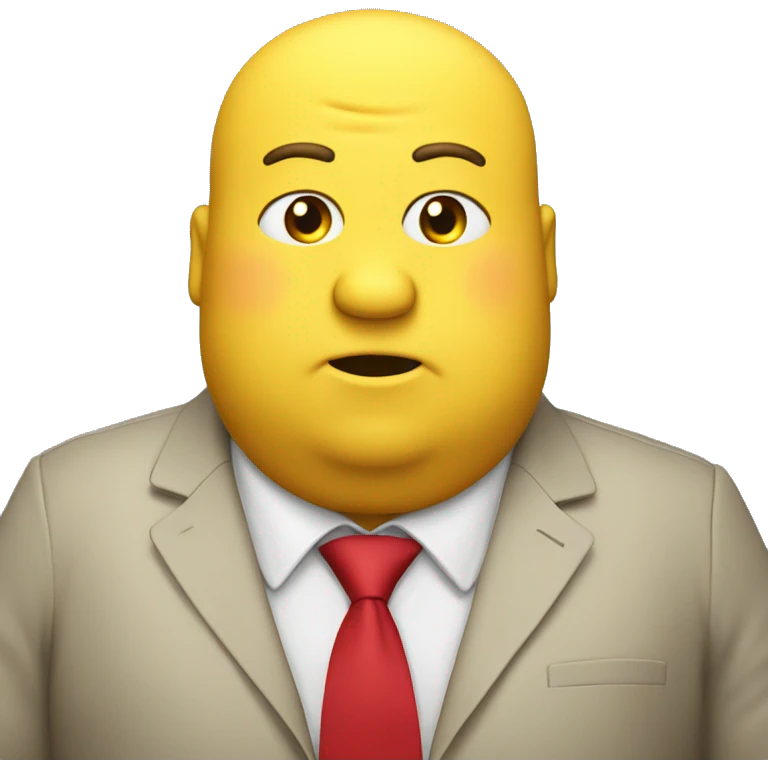 fat yellow ai guy with a tie hes fat and is yellow with a red tie emoji