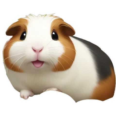 Guineapig playing on a huge pile of veggies and fruit emoji