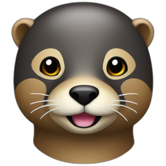 Loutre multicolore sur une moto noir emoji