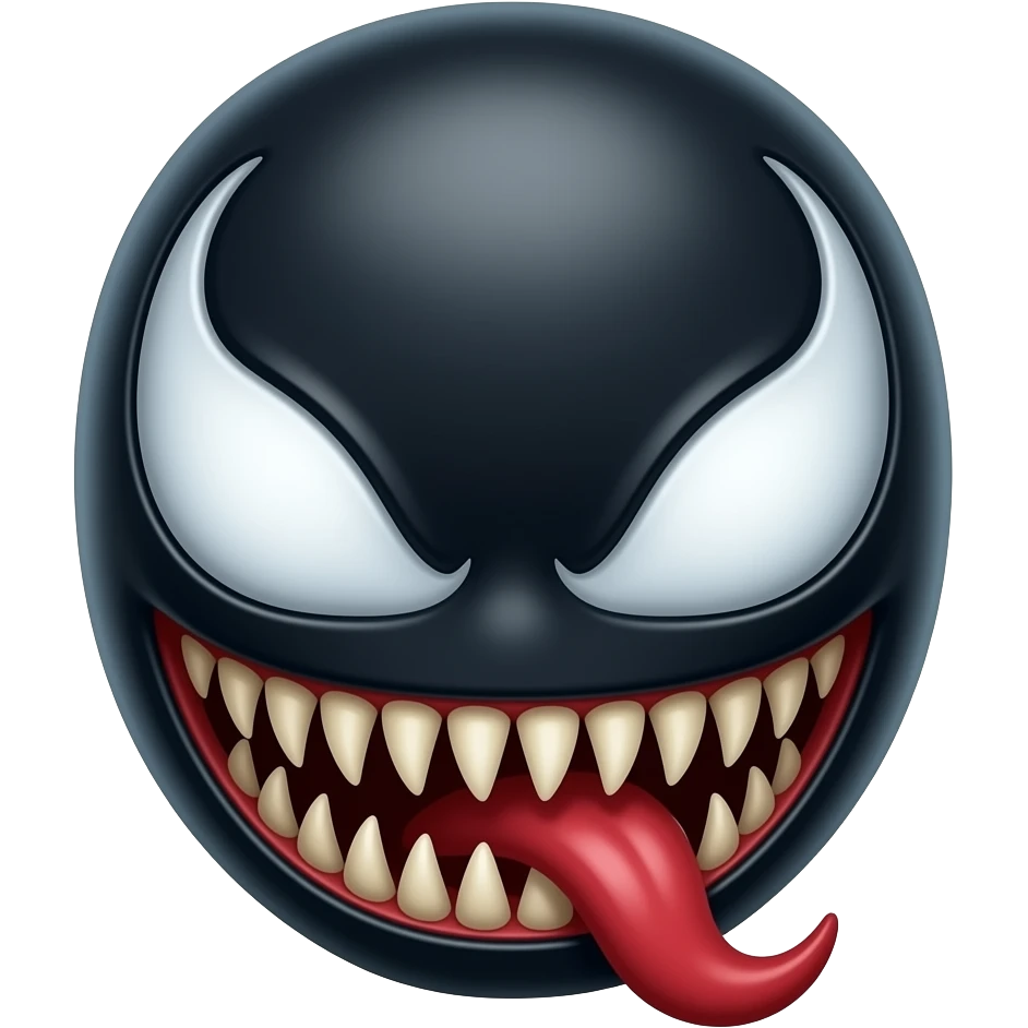 venom chibi head/face closeup emoji