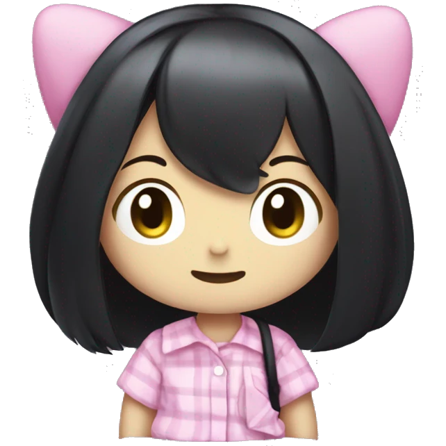 Sanrio Kuromi with a shirt saying MILA emoji