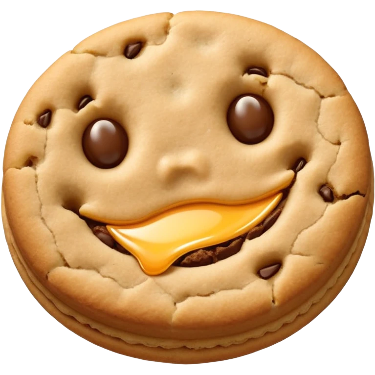 Two plain cookies, one bitten emoji