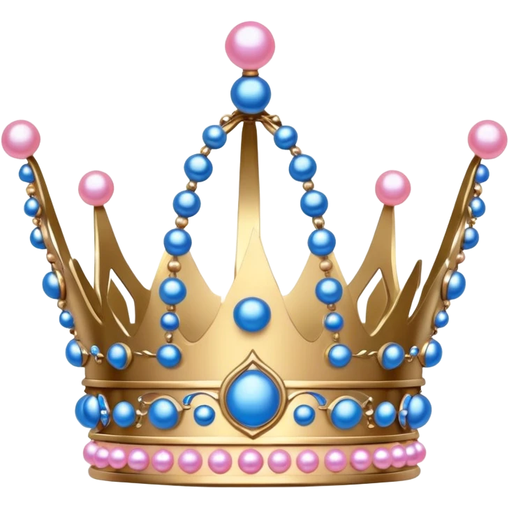 Round crown with blue and pink pearls  emoji