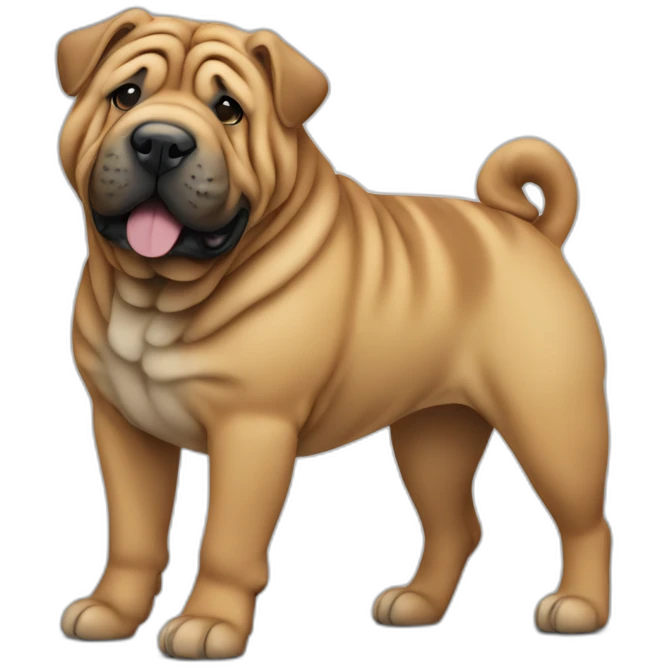 sharpei full body dog emoji