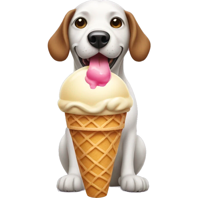 Dog with ice cream emoji