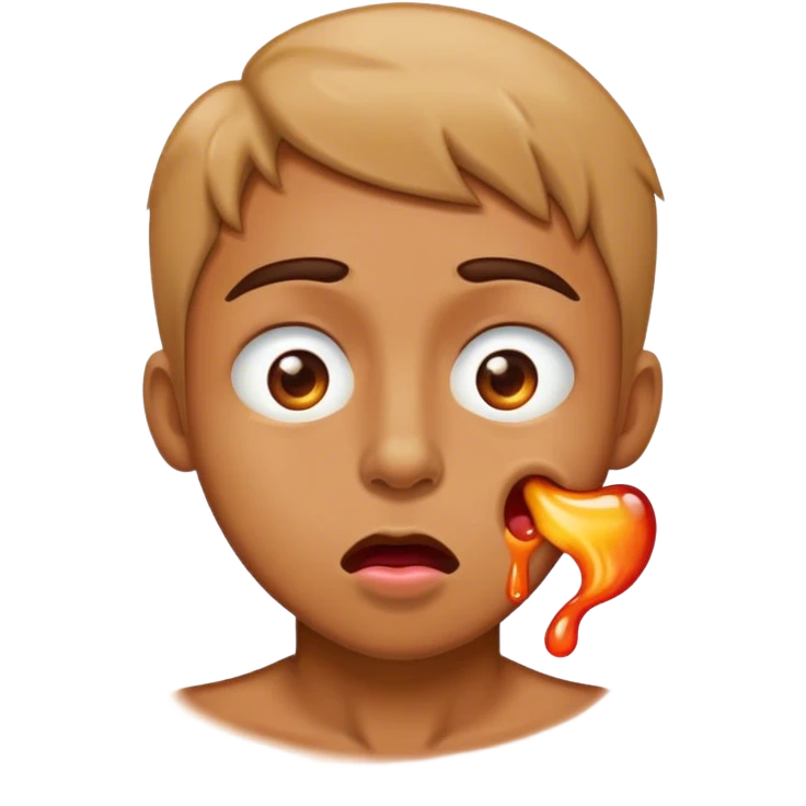 Heat eye face with drooling on side of the mouth  emoji