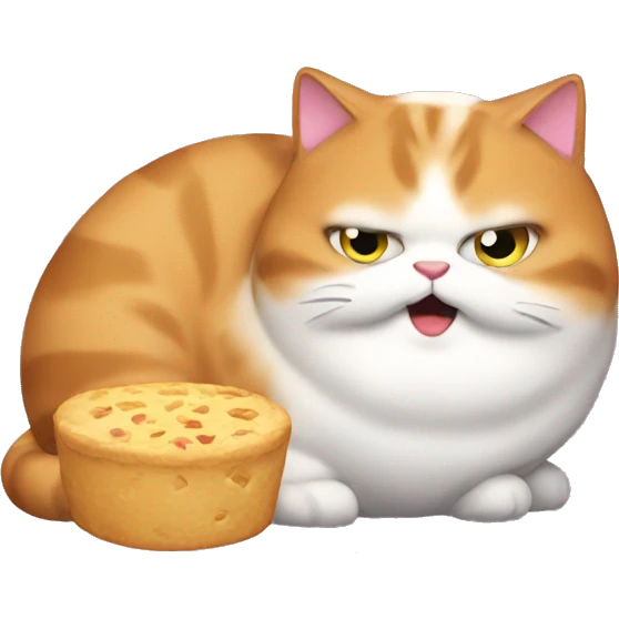 fat cat with food emoji