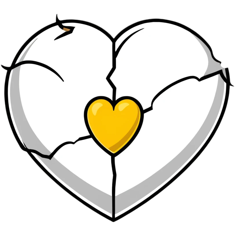 heart repaired sealed with gold no visible cracks emoji
