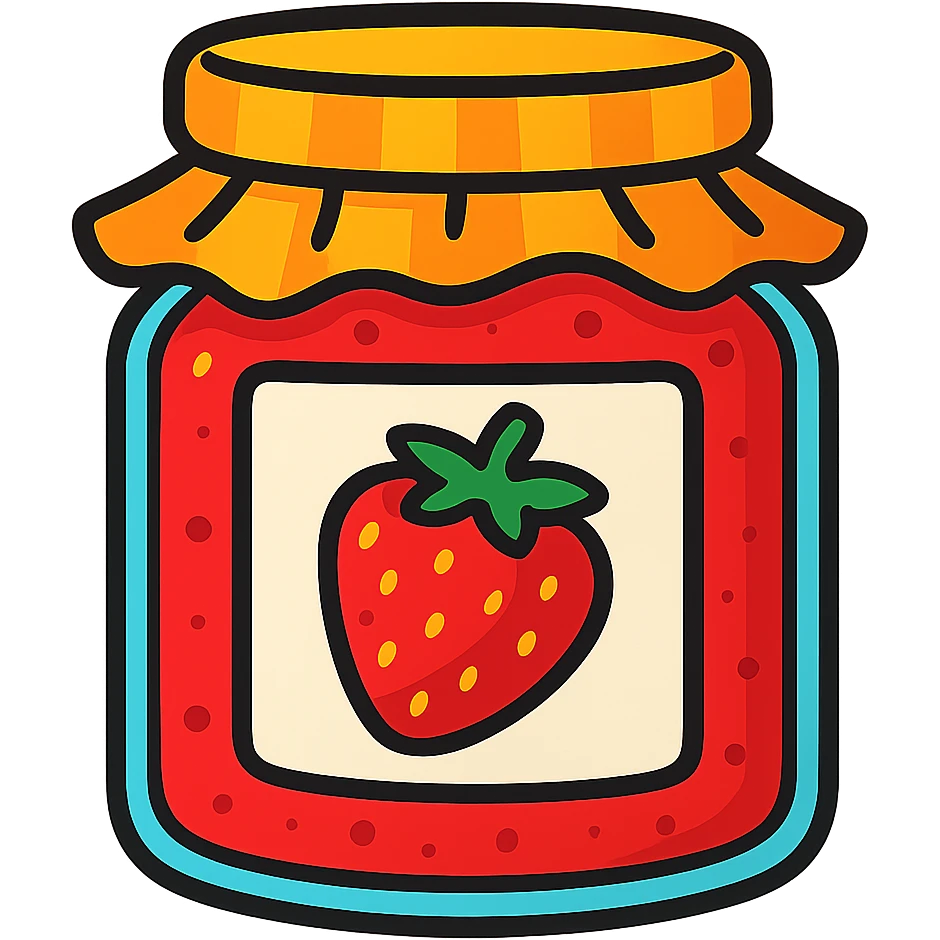 jar of strawberry jam, vibrant toon style emoji