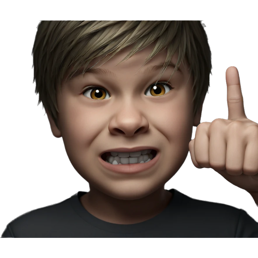 boy with middle finger up emoji