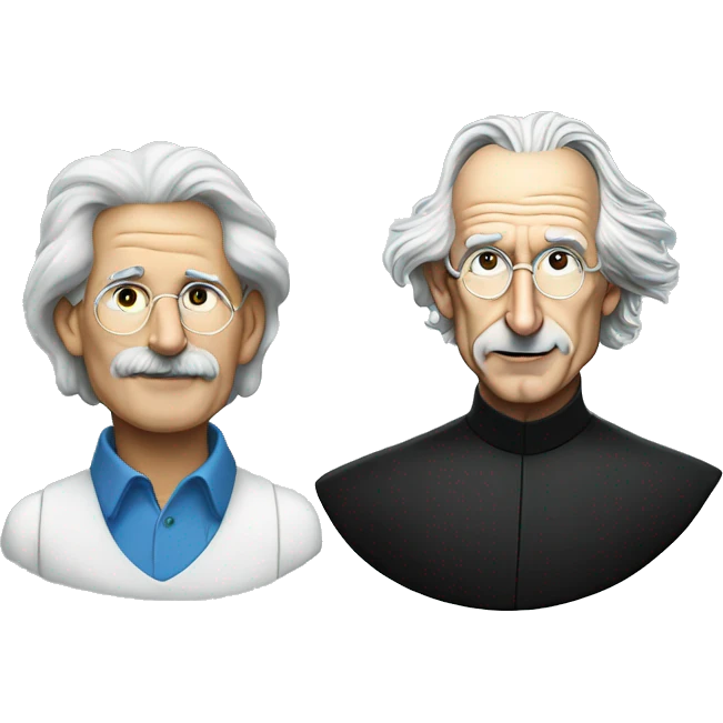 Steve Jobs and Einstein on the moon emoji