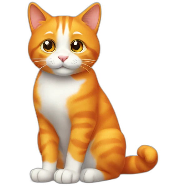The orange cat is sitting and has raised its front paw emoji