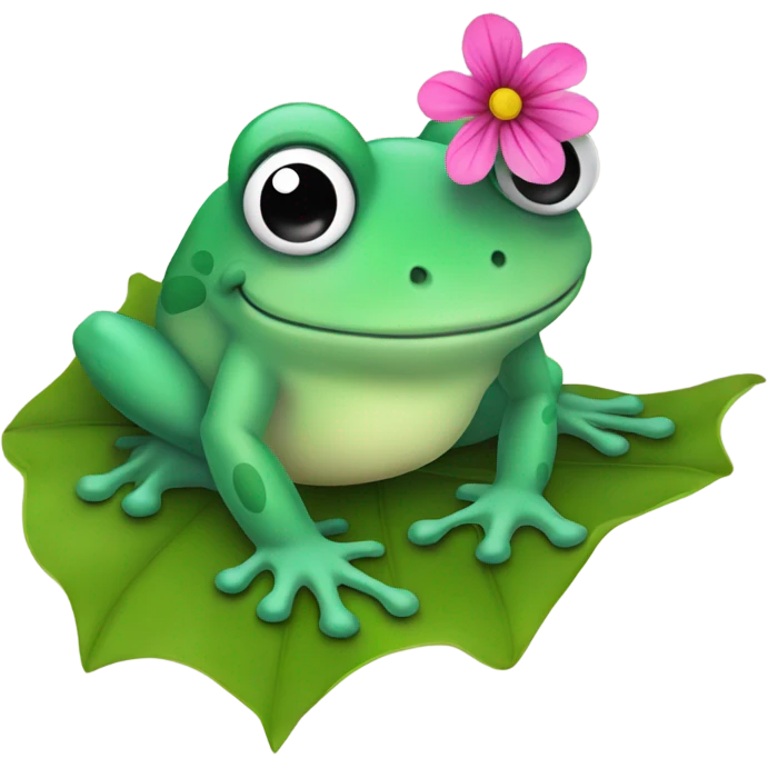Frog with flower  emoji