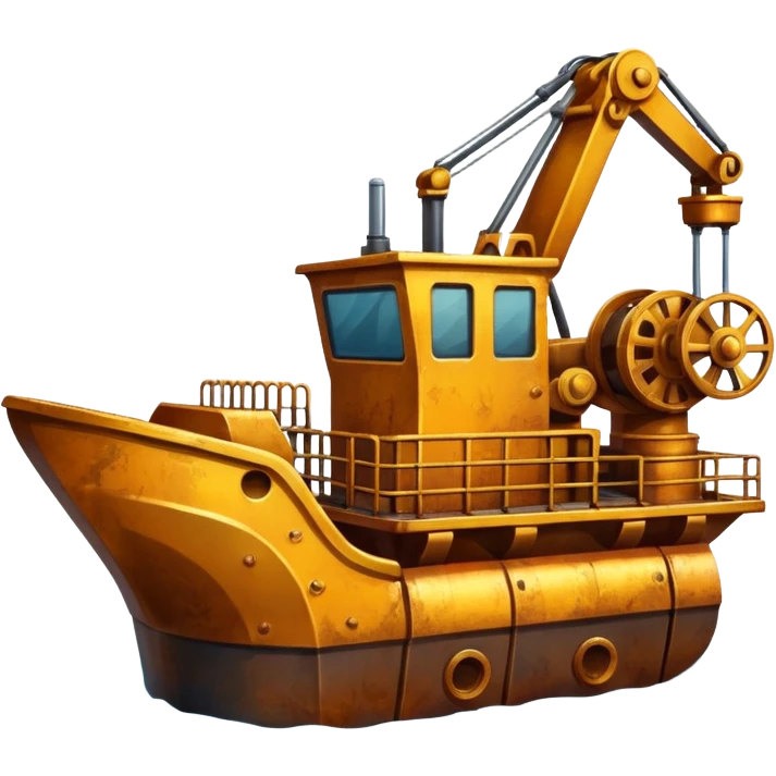 floating gold mining dredge emoji