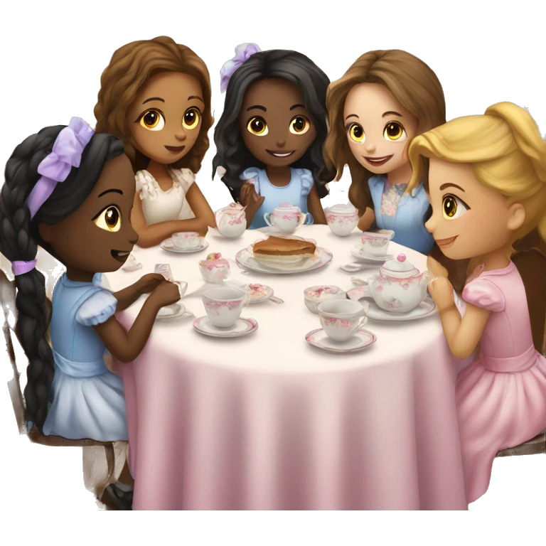 a group of girls at a tea party emoji