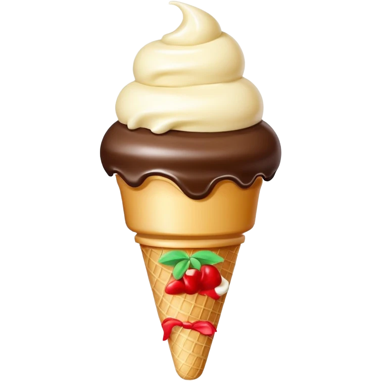 A single scoop of ice cream, smooth and creamy texture, glossy and soft, realistic, high detail, simple and cute design, isolated on white background, centered composition
 emoji