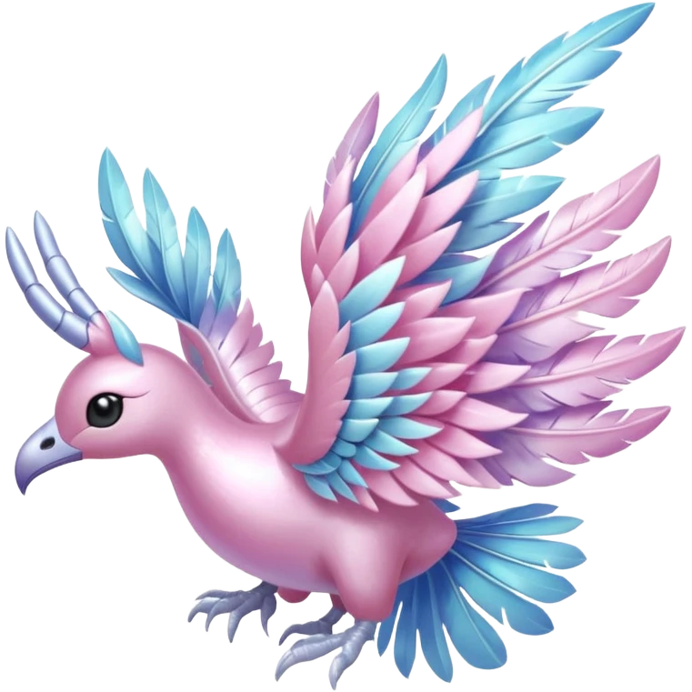 Shiny pastel feathery tropical exotic shimmering silky smooth soft flurry Diancie-Palkia-Amaura-Aurorus-aesthetic-fusion emoji