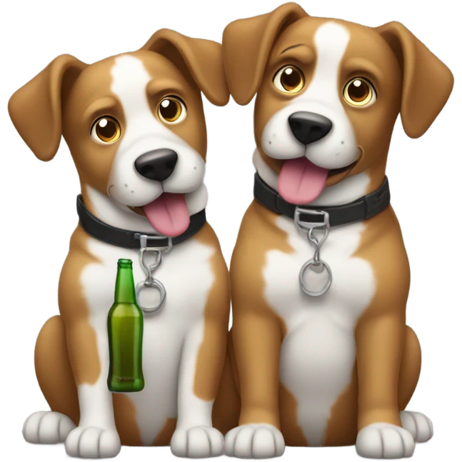 Two dogs drinking beer emoji