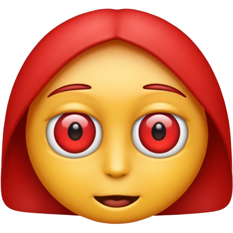Crea un emoji kn los ojos ojos rojos, achinados emoji
