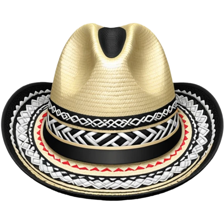 Colombian Sombrero Voltiao black and white emoji