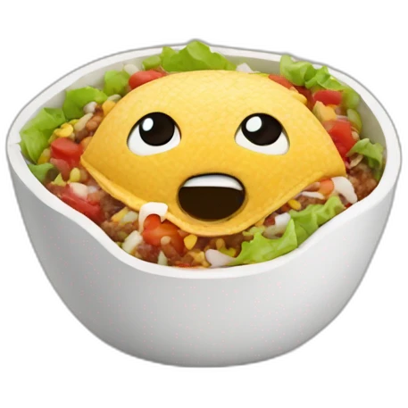 Burrito bowl without eyes emoji