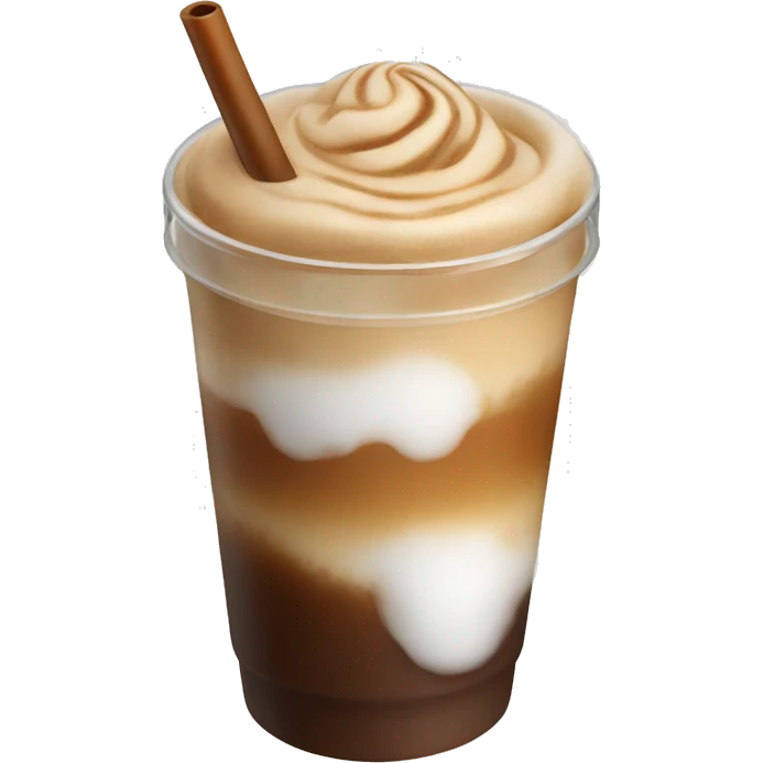 An Aesthetic iced coffee with cold foam emoji