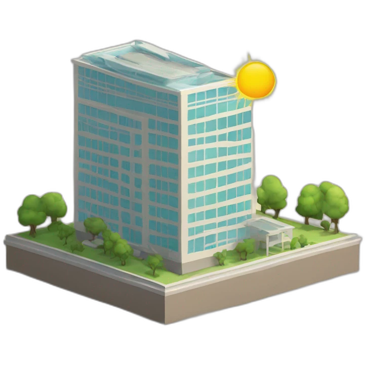 Edificio que genera energia con el sol emoji