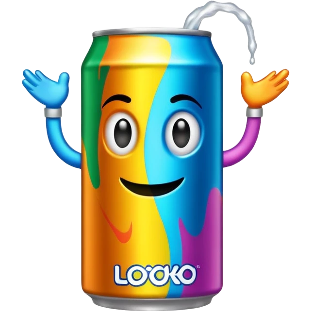 a jungle juice flavored four loko outstretching its arms for a hug emoji