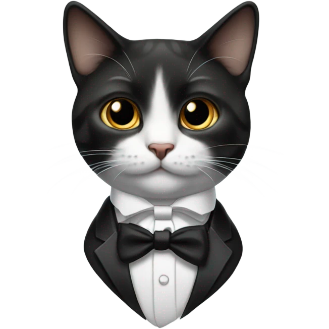 Cat wearing tuxedo emoji