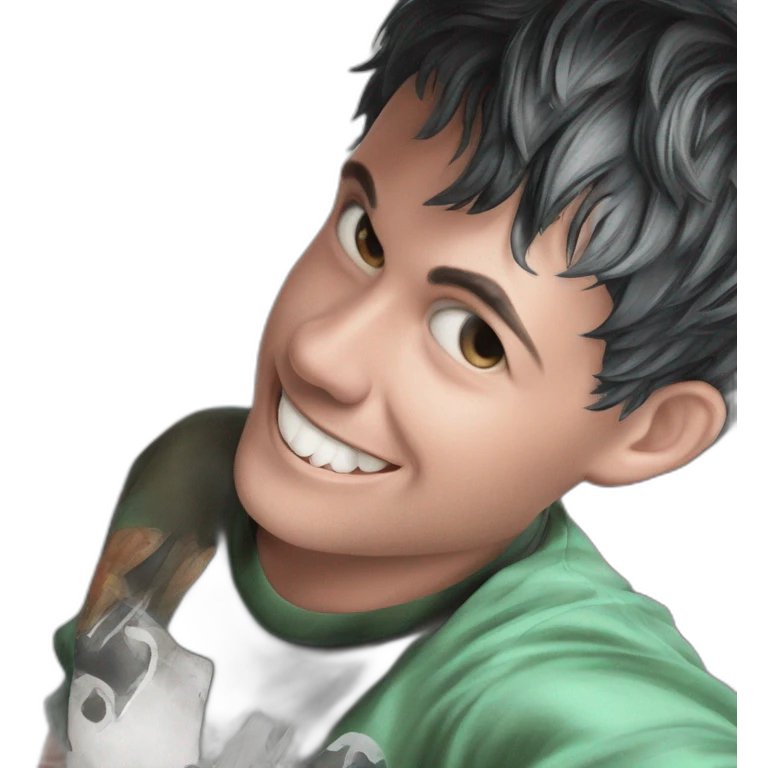 intense black haired boy emoji