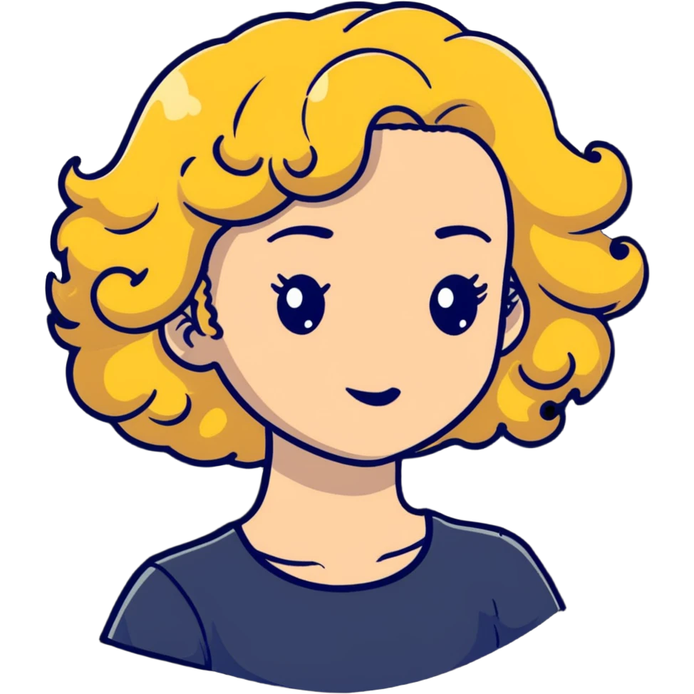 blond girl with curly hair emoji