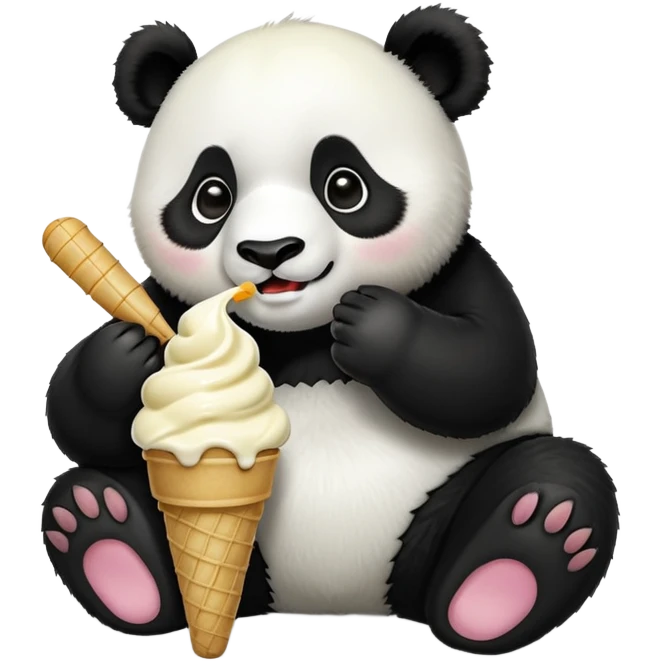 Panda eating ice cream emoji