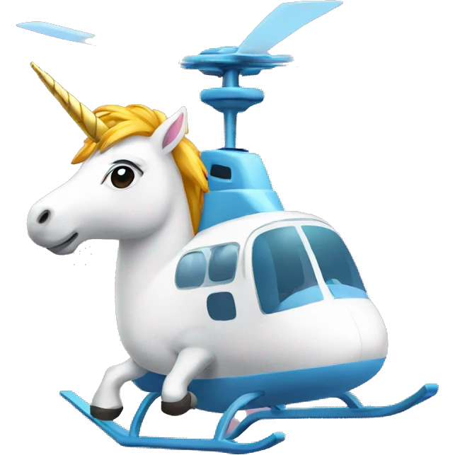 A unicorn in a helicopter emoji