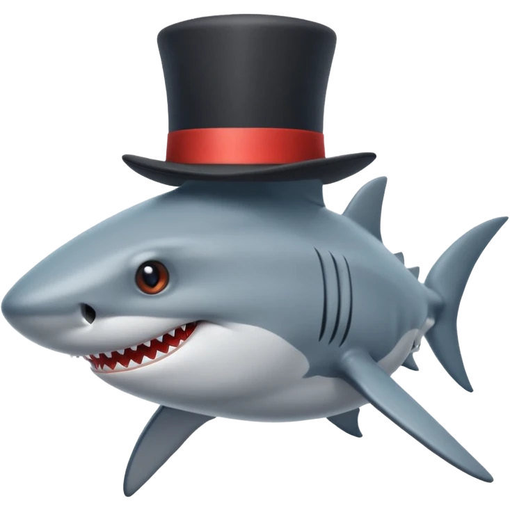 Shark with a top hat emoji